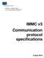 IMMC v3 Communication protocol specifications