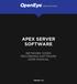 APEX SERVER SOFTWARE NETWORK VIDEO RECORDING SOFTWARE USER MANUAL. Version 1.6