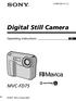 (1) Digital Still Camera. Operating Instructions MVC-FD Sony Corporation