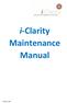 i-clarity Maintenance Manual