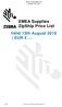 EMEA Supplies. ZipShip Price List. Valid 13th August 2018 EUR (v1.0)