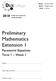 Preliminary Mathematics Extension 1