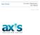 Axis Portal. Preventive Maintenance User Manual. January 2015