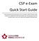 CSP e-exam Quick Start Guide