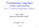 Programming Languages (CSCI 4430/6430) Part 2: Concurrent Programming: Summary