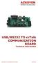 USB/RS232 TO cctalk COMMUNICATION BOARD Technical Information