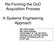 Re-Forming the DoD Acquisition Process. A Systems Engineering Approach