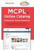 MCPL. Online Catalog. Frequently Asked Questions