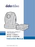 HD/SD-SDI HDBaseT PTZ CAMERA PTC-150T/ PTC-150TW. Instruction Manual.