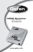 HDMI Switcher.   EXT-HDMI-241N USER MANUAL