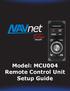 Model: MCU004 Remote Control Unit Setup Guide