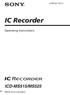(1) IC Recorder. Operating Instructions ICD-MS515/MS Sony Corporation