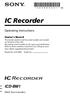 IC Recorder ICD-BM1. Operating Instructions
