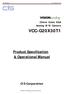 VCC-G20X30T1. Product Specification & Operational Manual. CIS Corporation. 29mm Cubic XGA Analog B/W Camera. VCC-G20X30T1 Rev.