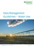 Data Management Guidelines Water Use