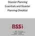 Disaster Planning Essentials and Disaster Planning Checklist