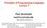 Principles of Programming Languages Lecture 7
