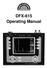 DFX-615 Operating Manual