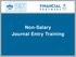 Non-Salary Journal Entry Training