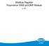 Modbus Register Polymetron 9500 ph/orp Module
