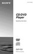 (2) CD/DVD Player. Operating Instructions DVP-F Sony Corporation