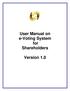 User Manual on e-voting System for Shareholders. Version 1.0