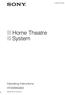 (2) Home Theatre System. Operating Instructions HT-DDWG Sony Corporation