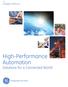 GE Intelligent Platforms. High-Performance Automation Solutions for a Connected World