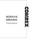 ACCESS 4.0 Addendum. Product Manual