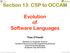 Section 13: CSP to OCCAM. Evolution of Software Languages