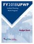 Unified Planning Work Program. Budget Book