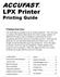 ACCUFAST. LPX Printer Printing Guide