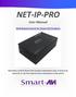 NET-IP-PRO. User Manual. Web-Based Control for Smart-AVI Products