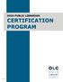 OHIO PUBLIC LIBRARIAN CERTIFICATION PROGRAM