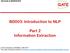 BD003: Introduction to NLP Part 2 Information Extraction