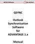 QSYNC. Outlook Synchronization Software for ADVANTAGE 1.x. Manual