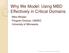 Why We Model: Using MBD Effectively in Critical Domains
