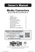 Owner s Manual. Media Converters