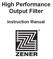 High Performance Output Filter Instruction Manual