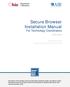 Secure Browser Installation Manual For Technology Coordinators