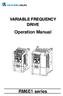 VARIABLE FREQUENCY DRIVE. Operation Manual. RM6E1 series