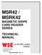 MSR42 / MSRK42 MAGNETIC SWIPE CARD READER SERIES
