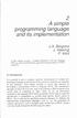 A simple. programming language and its implementation. P. Klint. J.A. Bergstra J. Heering