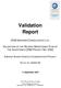Validation Report 11 September 2007