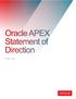 August 6, Oracle APEX Statement of Direction