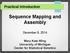 Sequence Mapping and Assembly