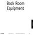 Back Room Equipment INTRODUCTION SPECIFICATION & DESIGN FRONT ROOM BACK ROOM APPENDIX