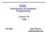 CS3: Introduction to Symbolic Programming. Lecture 14: Lists.