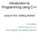 Introduction to Programming using C++
