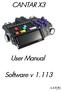 CANTAR X3. User Manual. Software v 1.113